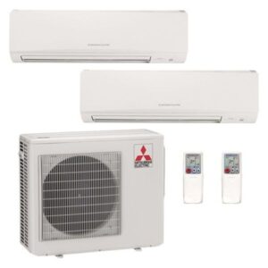 Mitsubishi Ductless Dual Zone Heat Pump System 20 SEER